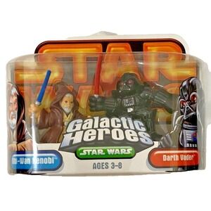 OBI-WAN KENOBI & DARTH VADER Star Wars 2005 Galactic‎ Heroes Figures